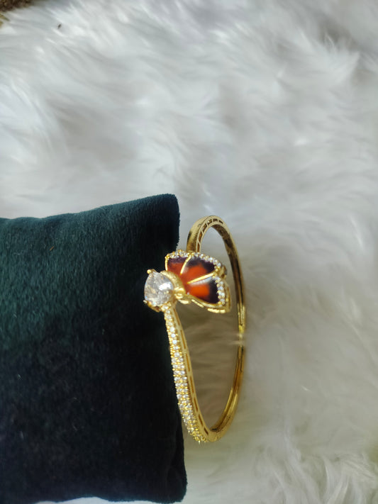 Monarch Enamel & Sparkling Gemstone Butterfly Statement Bracelet