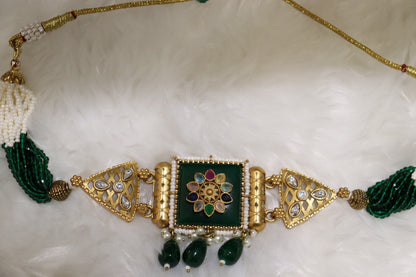 The Empress Emerald Choker & Drop Earring Set