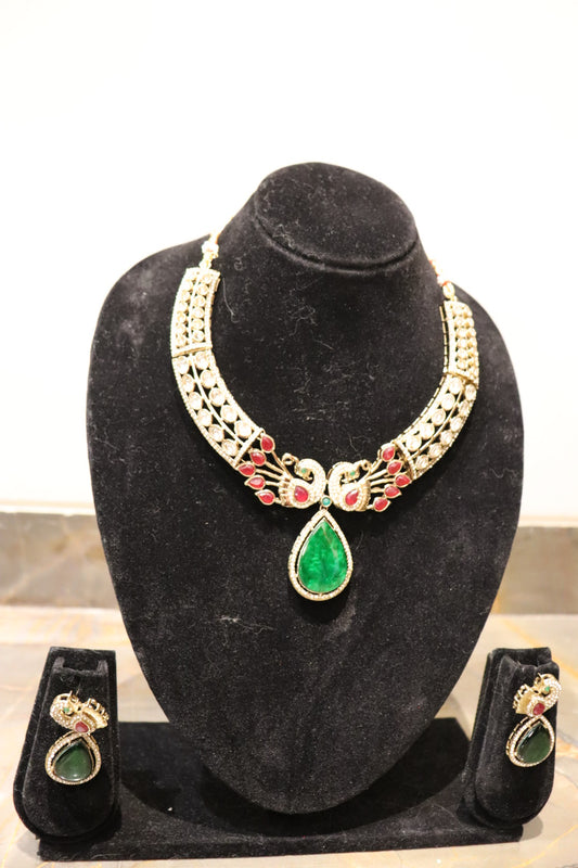 Imperial Peacock Emerald Statement Set