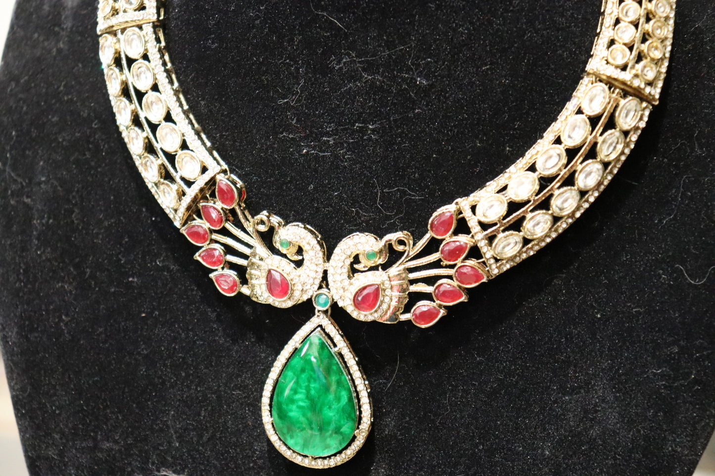 Imperial Peacock Emerald Statement Set